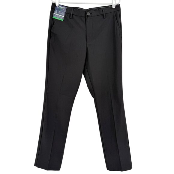 Chaps Golf Men's Stretch Waistband Slim Black Performance Chino Pants 32x30 NWT - Picture 1 of 11